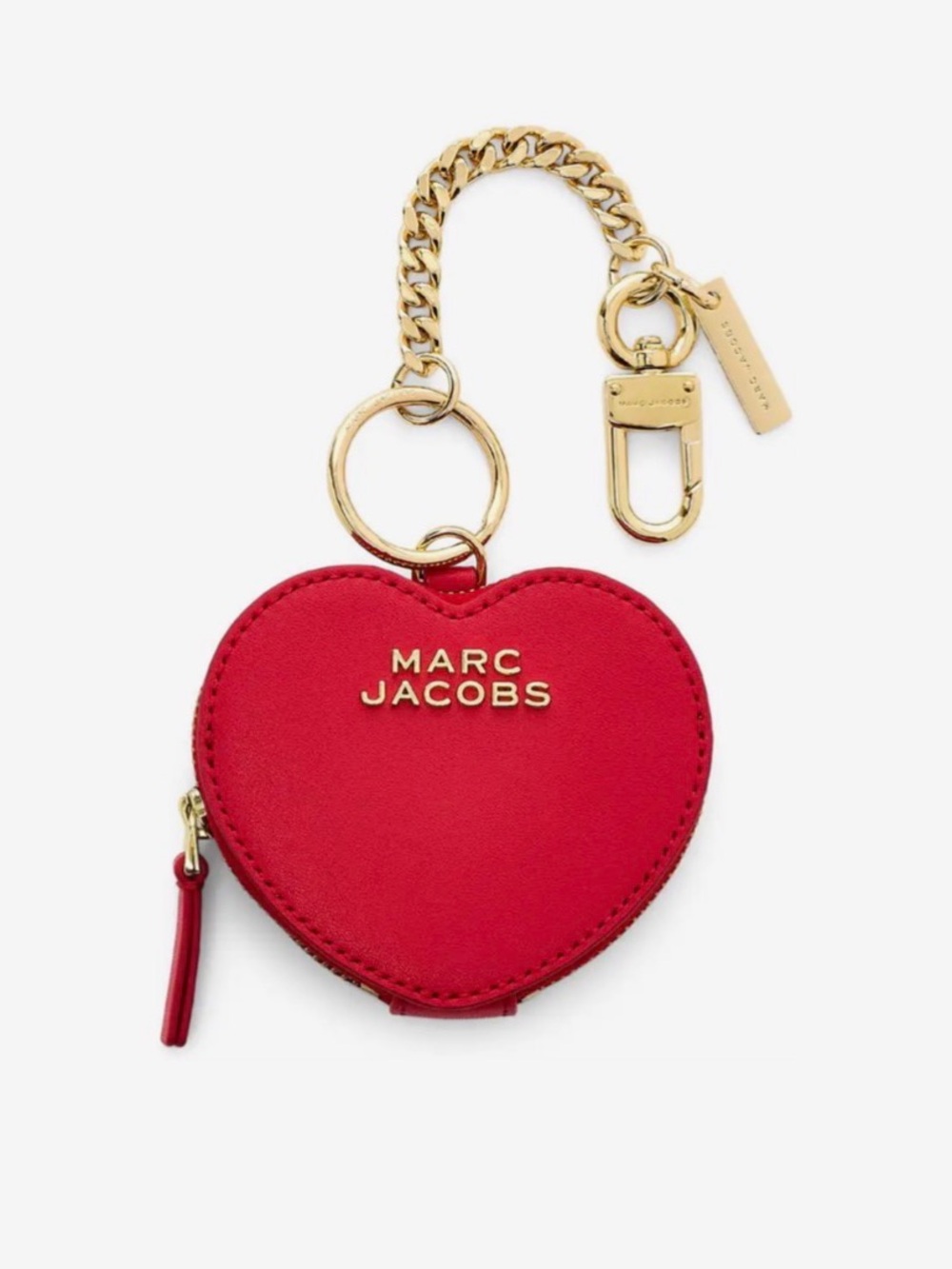 New Marc Jacobs Heart Pouch Bag Charm True Red